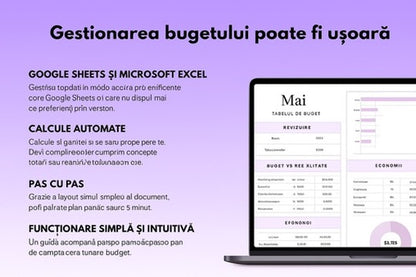 Buget Familial pentru Excel & Google Sheets (toate valutele)